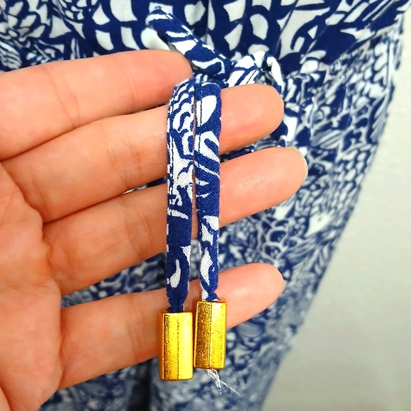 Lilly Pulitzer Blue and White Fish Pattern Jumpsuit Strapless Size XL - Picture 6 of 9